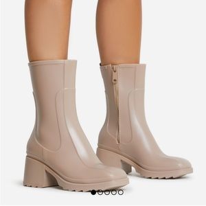 Tan Rain Boots